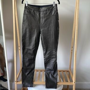 Spanx faux leather pants, size M, dark chocolate brown